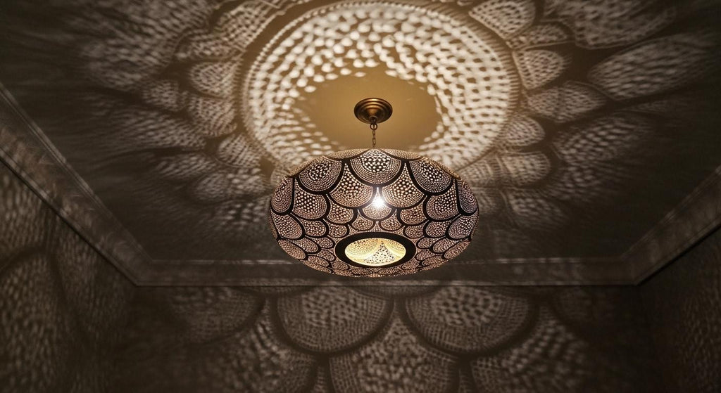 Moroccan Brass Pendant Light , Handmade Hanging Lamp , handmade chandelier,Moroccan Light Fixture , Pendant Lighting ,Moroccan Light