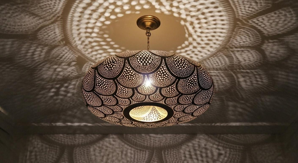 Moroccan Brass Pendant Light , Handmade Hanging Lamp , handmade chandelier,Moroccan Light Fixture , Pendant Lighting ,Moroccan Light