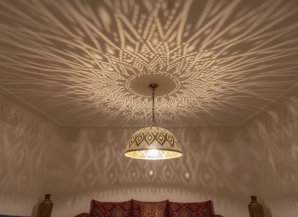 Handmade Moroccan Brass  Pendant Lamp ,Ceiling Light Fixture , Hanging Lamp , Lampshades Lighting New Home Decor Lighting .