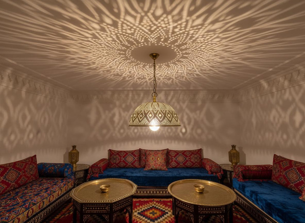 Handmade Moroccan Brass  Pendant Lamp ,Ceiling Light Fixture , Hanging Lamp , Lampshades Lighting New Home Decor Lighting .