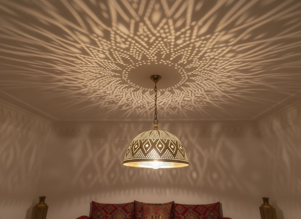 Handmade Moroccan Brass  Pendant Lamp ,Ceiling Light Fixture , Hanging Lamp , Lampshades Lighting New Home Decor Lighting .