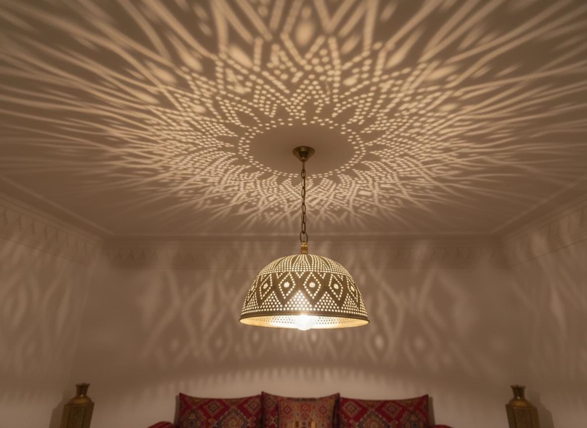 Handmade Moroccan Brass  Pendant Lamp ,Ceiling Light Fixture , Hanging Lamp , Lampshades Lighting New Home Decor Lighting .