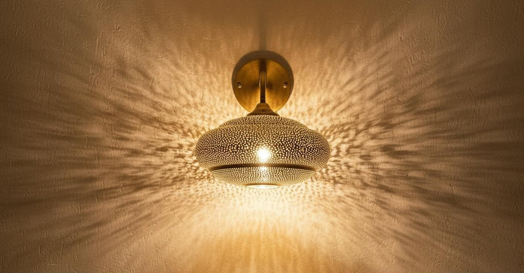 Moroccan Wall Brass Pendant Light, Moroccan Boho Lighting ,Handmade Brass Wall Sconce ,Boho Rustic Home Lighting,Wall Light Fixture