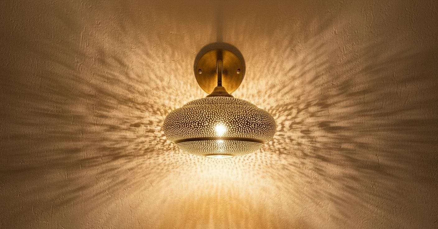Moroccan Wall Brass Pendant Light, Moroccan Boho Lighting ,Handmade Brass Wall Sconce ,Boho Rustic Home Lighting,Wall Light Fixture