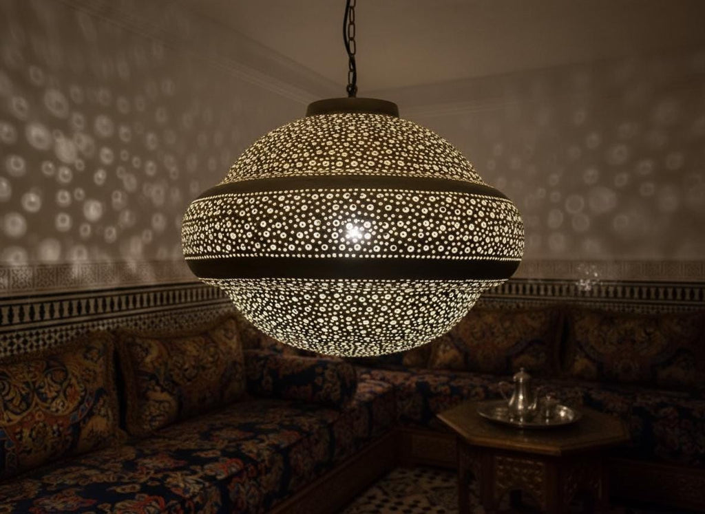 Handmade Moroccan Brass Pendant Light , Moroccan handmade design , pendant lamps ,Moroccan Light Fixtures,  Simple Moroccan pendant lamp
