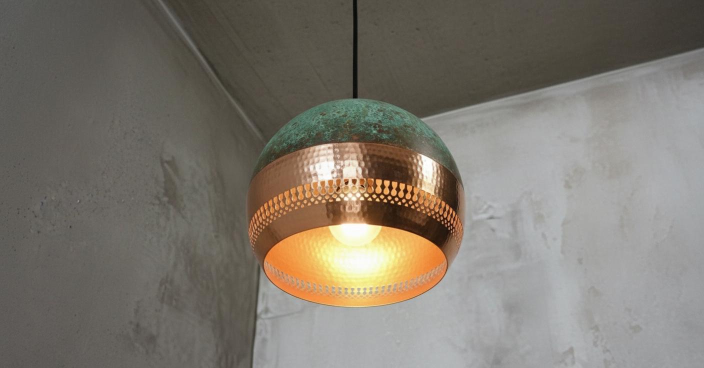 Green Patina Copper Dome Pendant Light ,Copper Hanging Light ,Dome Lampshades,Farmhouse light,Kitchen Island Light,Rustic Farmhouse Lighting
