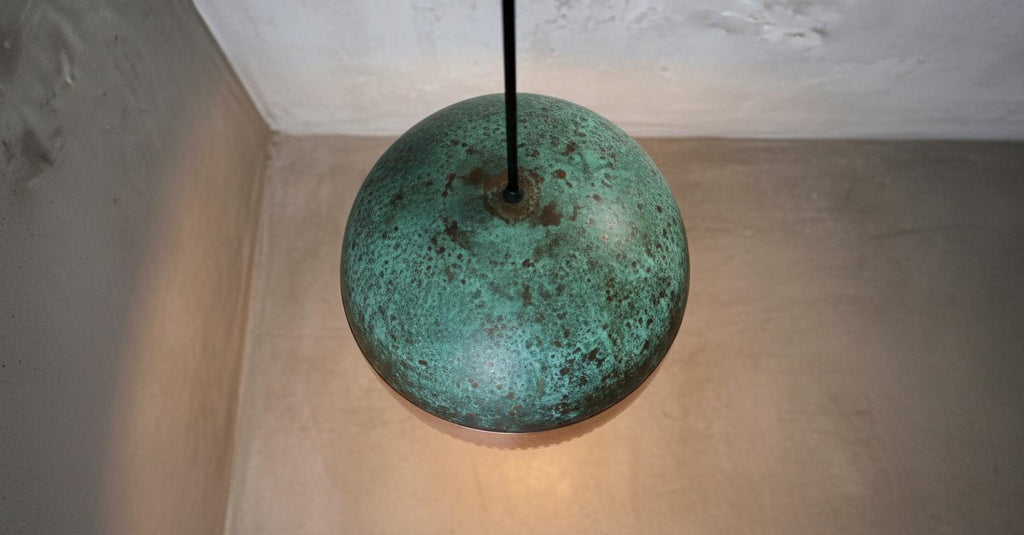 Green Patina Copper Dome Pendant Light ,Copper Hanging Light ,Dome Lampshades,Farmhouse light,Kitchen Island Light,Rustic Farmhouse Lighting