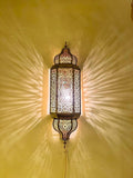 Handmade Moroccan Wall Sconce Brass | Boho Wall Lamp Lighting Fixture | Rustic Oriental Home Decor | Vintage Brass Light Fixture