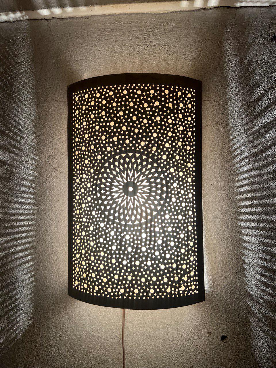 Handmade Moroccan Wall Sconce Brass | Boho Wall Lamp Lighting Fixture | Rustic Oriental Home Decor | Vintage Brass Light Fixture