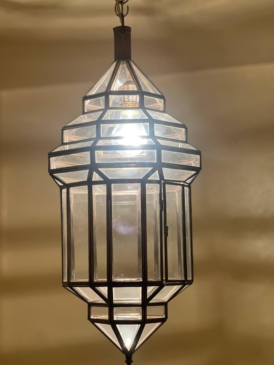 Moroccan Milky Glass Pendant Light | White Glass Chandelier | Elegant Filigree Suspension Lamp | Boho Ceiling Lighting"