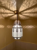 Moroccan Milky Glass Pendant Light | White Glass Chandelier | Elegant Filigree Suspension Lamp | Boho Ceiling Lighting