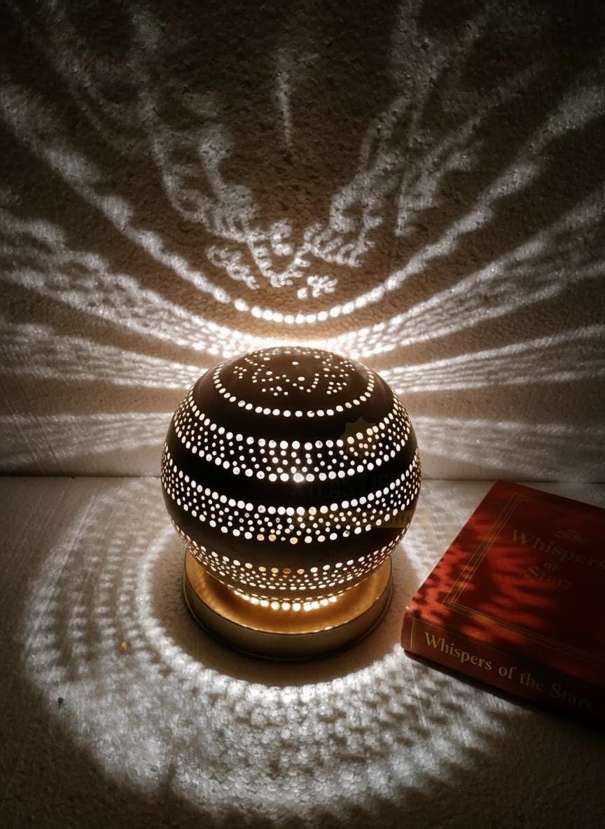 Handmade Moroccan Brass Table Lamp , Brass Desk Lamp, Floor lamp night light brass , handmade brass lamp,Lantern shade, handmade table lamp