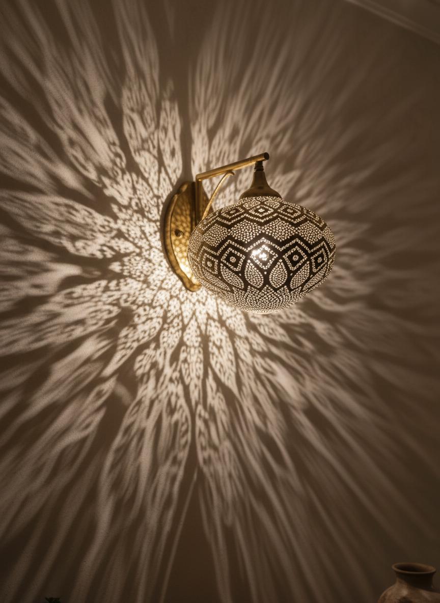 Moroccan Wall Brass Light, Moroccan Lamp,Brass Sconce Light Brass,Traditional Lighting Wall Lights in Home Decor,Art Decor Light Wall Sconce