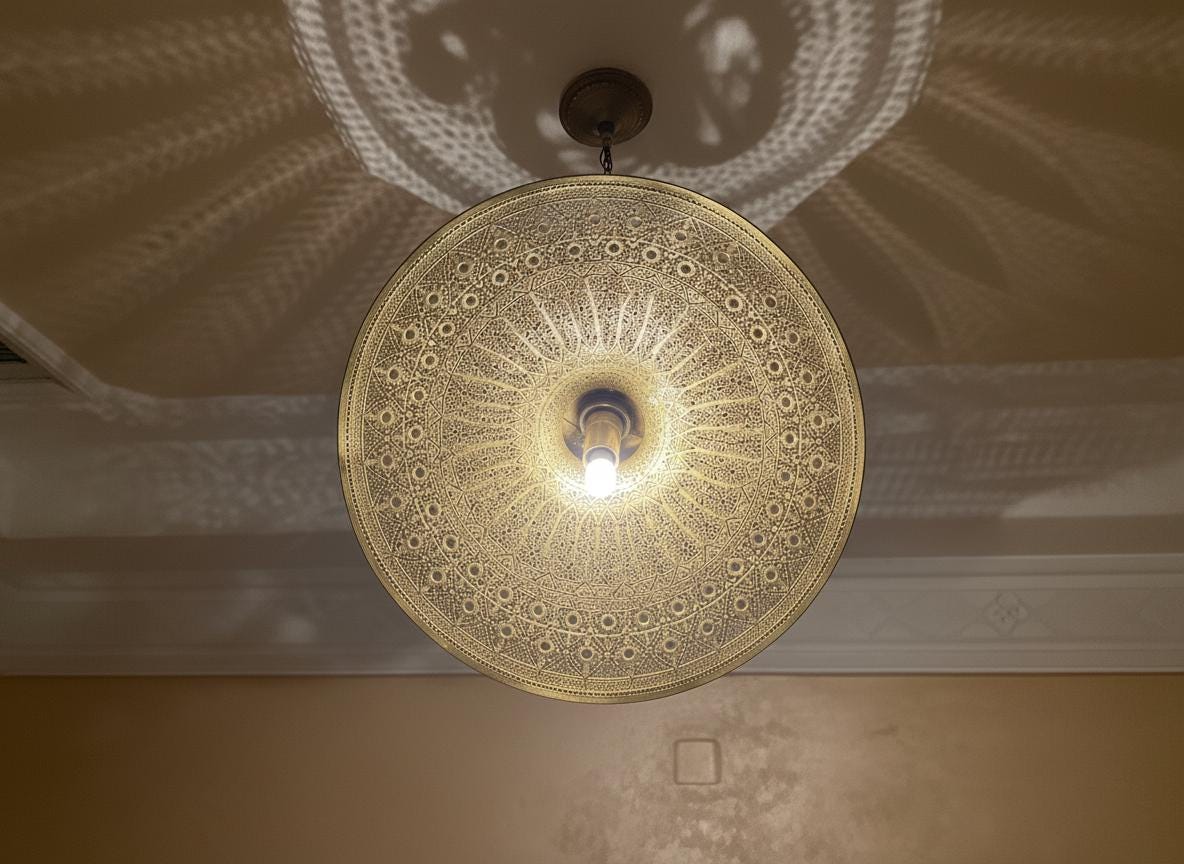 Moroccan Brass Pendant Light , Handmade Hanging Lamp , Handmade Hanging Lighting ,Moroccan Light Fixture , Pendant Lighting