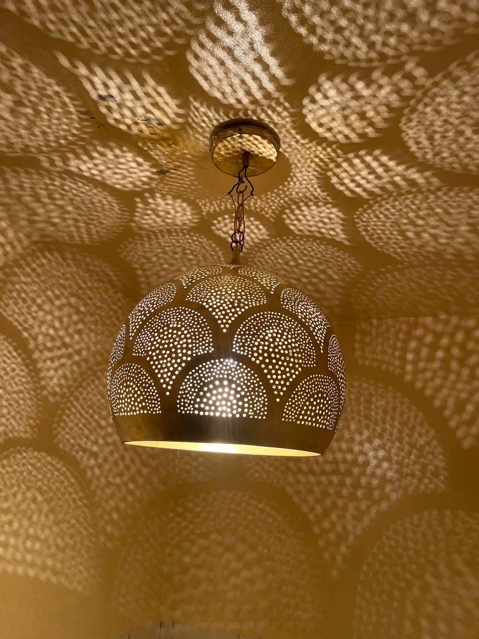 Moroccan Brass Pendant Light ,Handmade Moroccan Brass Pendant Light , Handmade Ceiling Lamp, New Home Decor