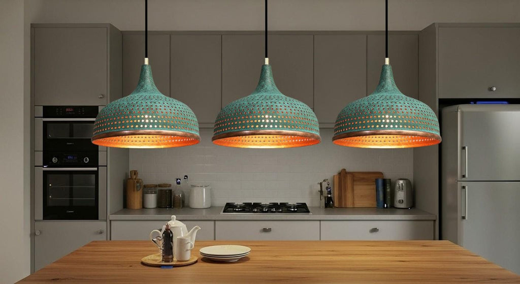 Vintage Copper Rustic Chandelier,Ceiling Copper Dome Pendant Lamp,Copper Hanging Light ,Dome Lampshades,Farmhouse light,Kitchen Island Light