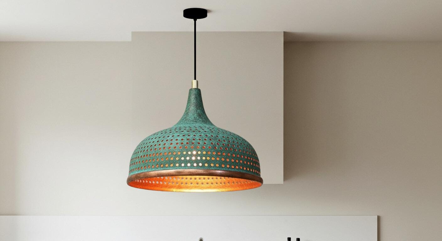 Vintage Copper Rustic Chandelier,Ceiling Copper Dome Pendant Lamp,Copper Hanging Light ,Dome Lampshades,Farmhouse light,Kitchen Island Light