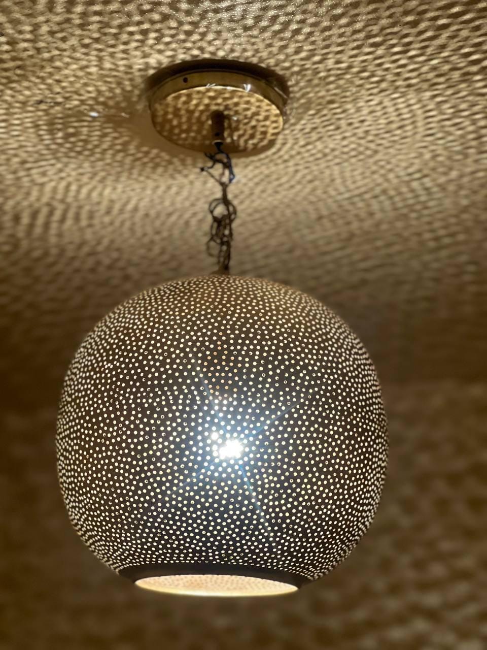 Handmade Moroccan Brass Pendant Light - Ceiling Light - Brass Pendant Light - Moroccan Decor - Lampshades Chandelier Lighting