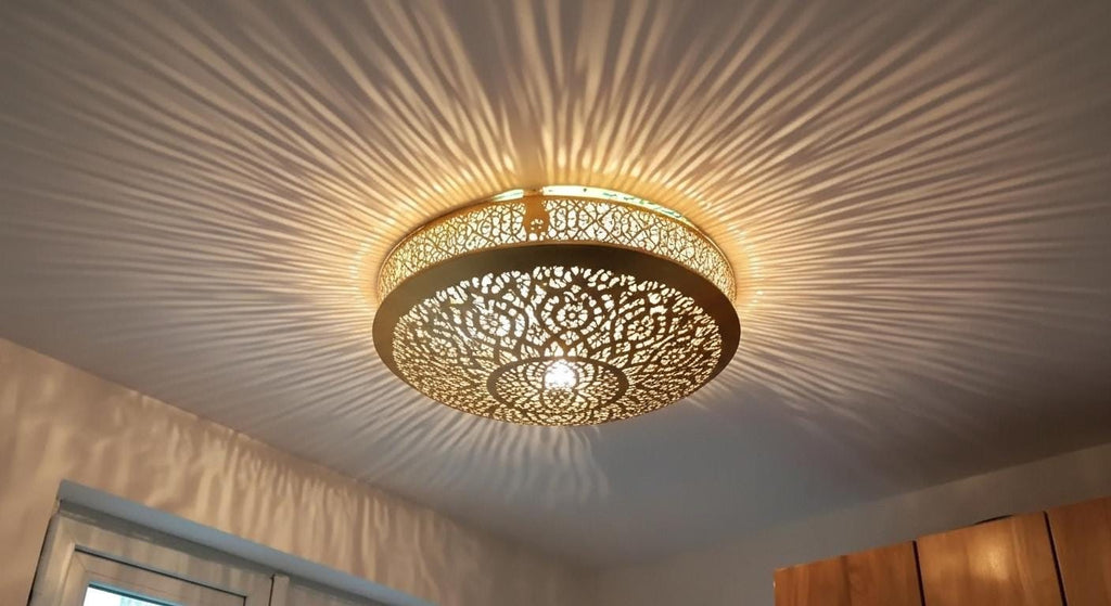 Moroccan Brass Wall Sconce (Set of 2): Boho Shadow Light, Handmade