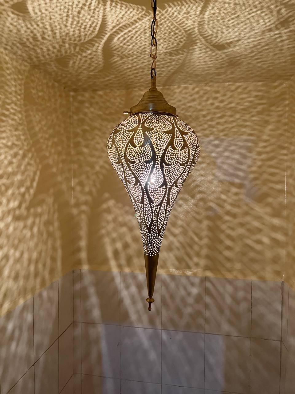 Moroccan Brass Pendant Light: Handmade Ceiling Lamp, New Home Decor