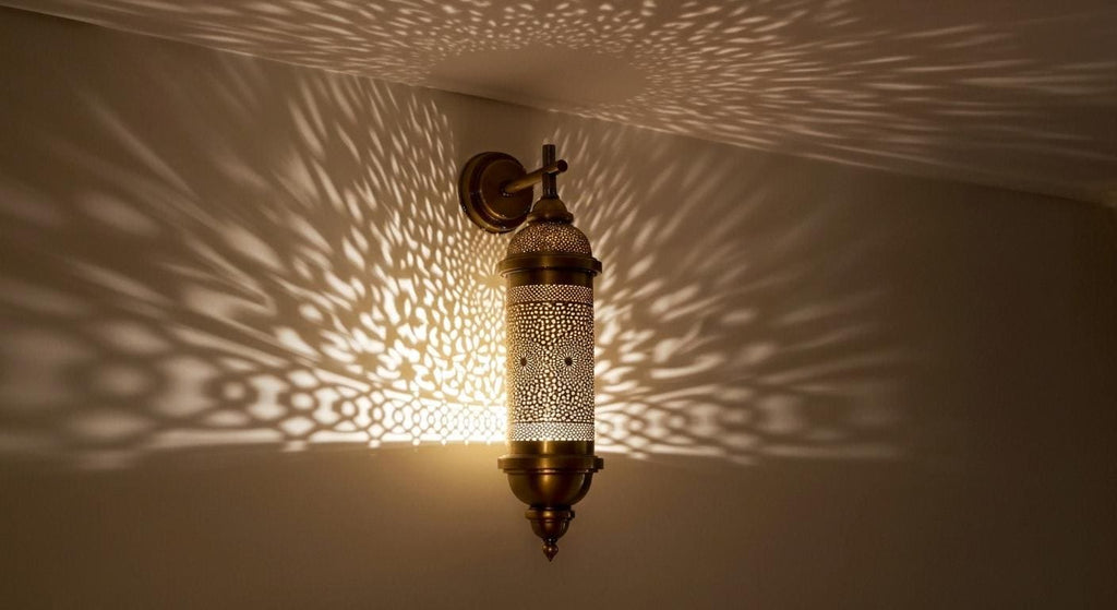 Handmade Moroccan Brass Wall Sconce | Boho Brass Wall Light Fixture | Rustic  Brass Lantern | Vintage Home Decor Lighting | Moroccan Wall
