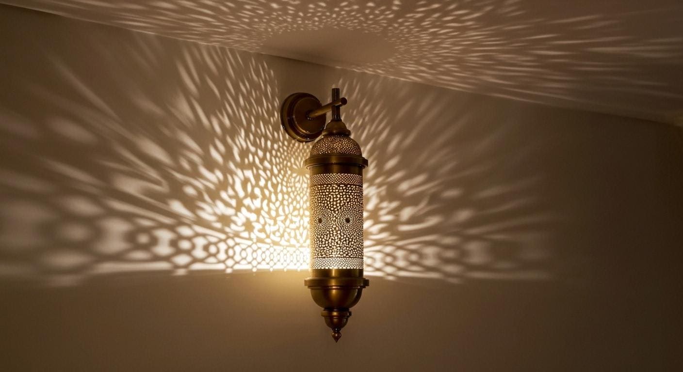 Handmade Moroccan Brass Wall Sconce | Boho Brass Wall Light Fixture | Rustic  Brass Lantern | Vintage Home Decor Lighting | Moroccan Wall