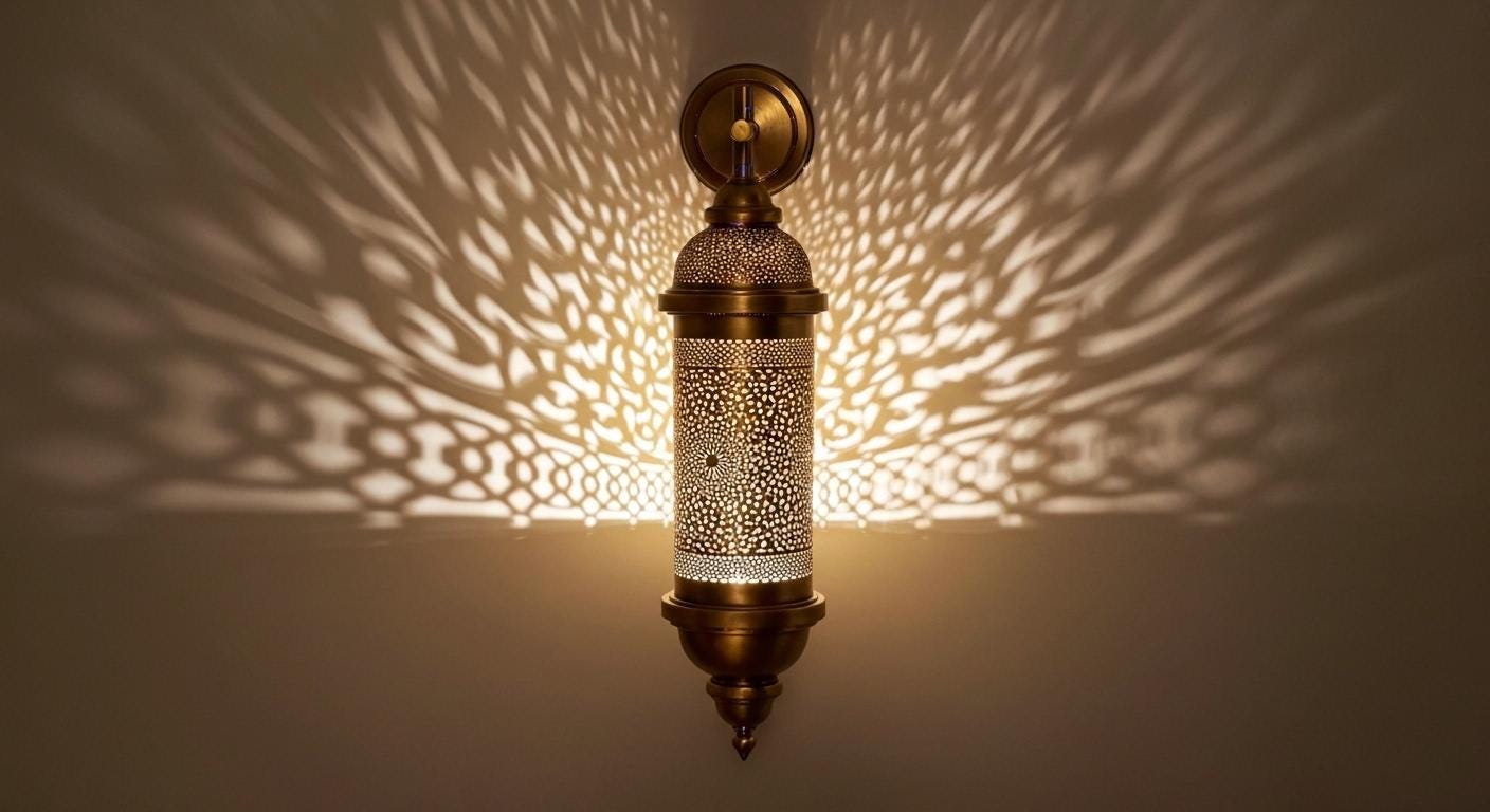 Handmade Moroccan Brass Wall Sconce | Boho Brass Wall Light Fixture | Rustic  Brass Lantern | Vintage Home Decor Lighting | Moroccan Wall