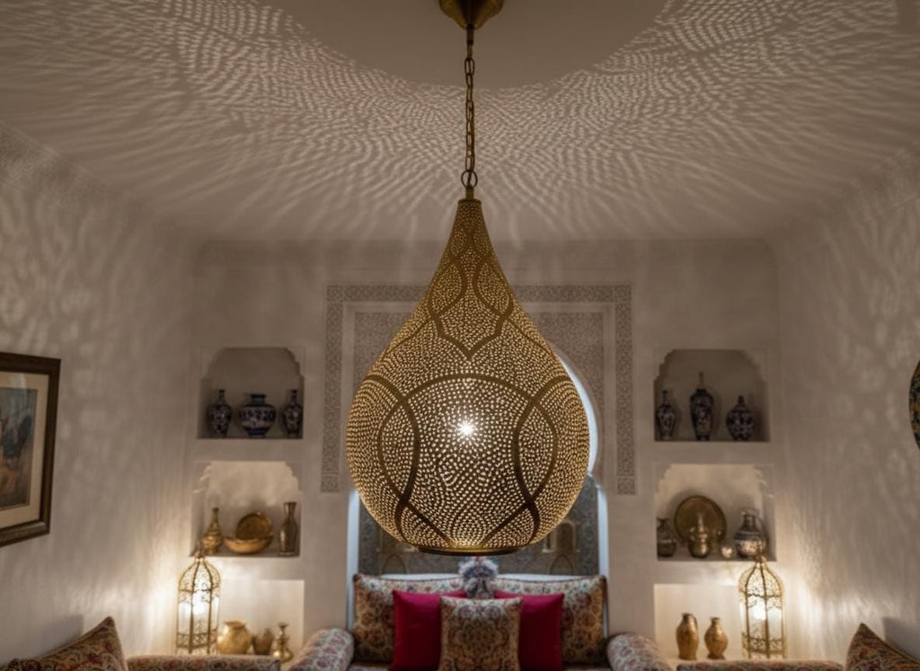 hanging lamp moroccan ceiling lamp ,Brass Moroccan Pendant Light - Handmade Ceiling Lamp , handmade chandelier ,  New Home Decor Lighting