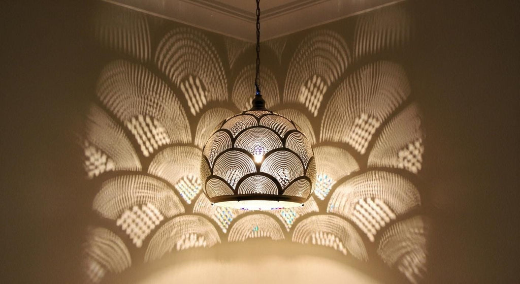 Handmade Moroccan Pendant Lamp | Brass Ceiling Light Fixture | Boho Shadow Chandelier | Moroccan Light Fixtures  |Moroccan Pendant Lighting