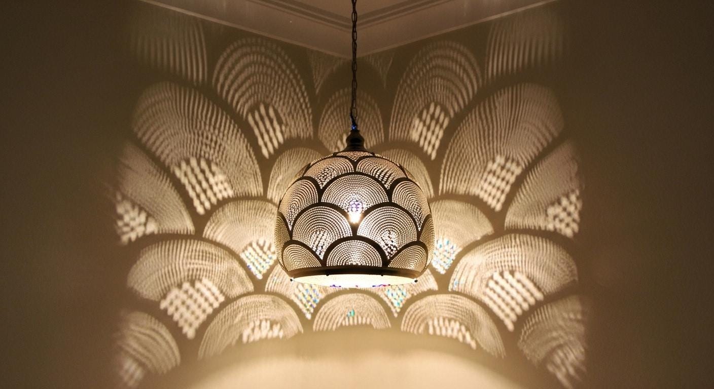 Handmade Moroccan Pendant Lamp | Brass Ceiling Light Fixture | Boho Shadow Chandelier | Moroccan Light Fixtures  |Moroccan Pendant Lighting