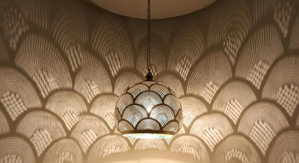 Handmade Moroccan Pendant Lamp | Brass Ceiling Light Fixture | Boho Shadow Chandelier | Moroccan Light Fixtures  |Moroccan Pendant Lighting