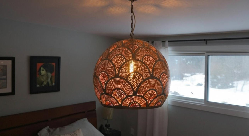 Handmade Moroccan Pendant Lamp | Brass Ceiling Light Fixture | Boho Shadow Chandelier | Moroccan Light Fixtures  |Moroccan Pendant Lighting