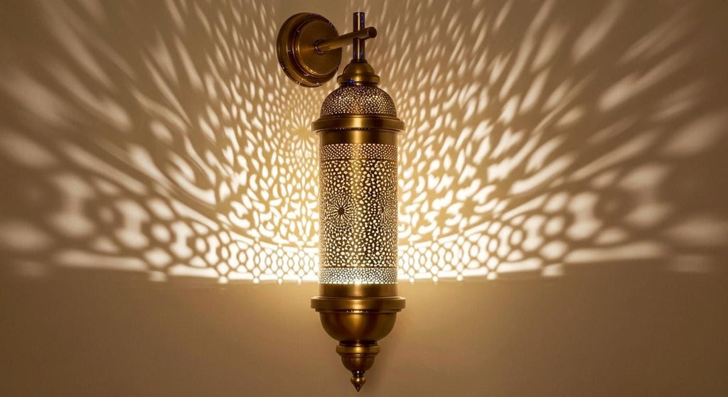 Handmade Moroccan Brass Wall Sconce | Boho Brass Wall Light Fixture | Rustic  Brass Lantern | Vintage Home Decor Lighting | Moroccan Wall