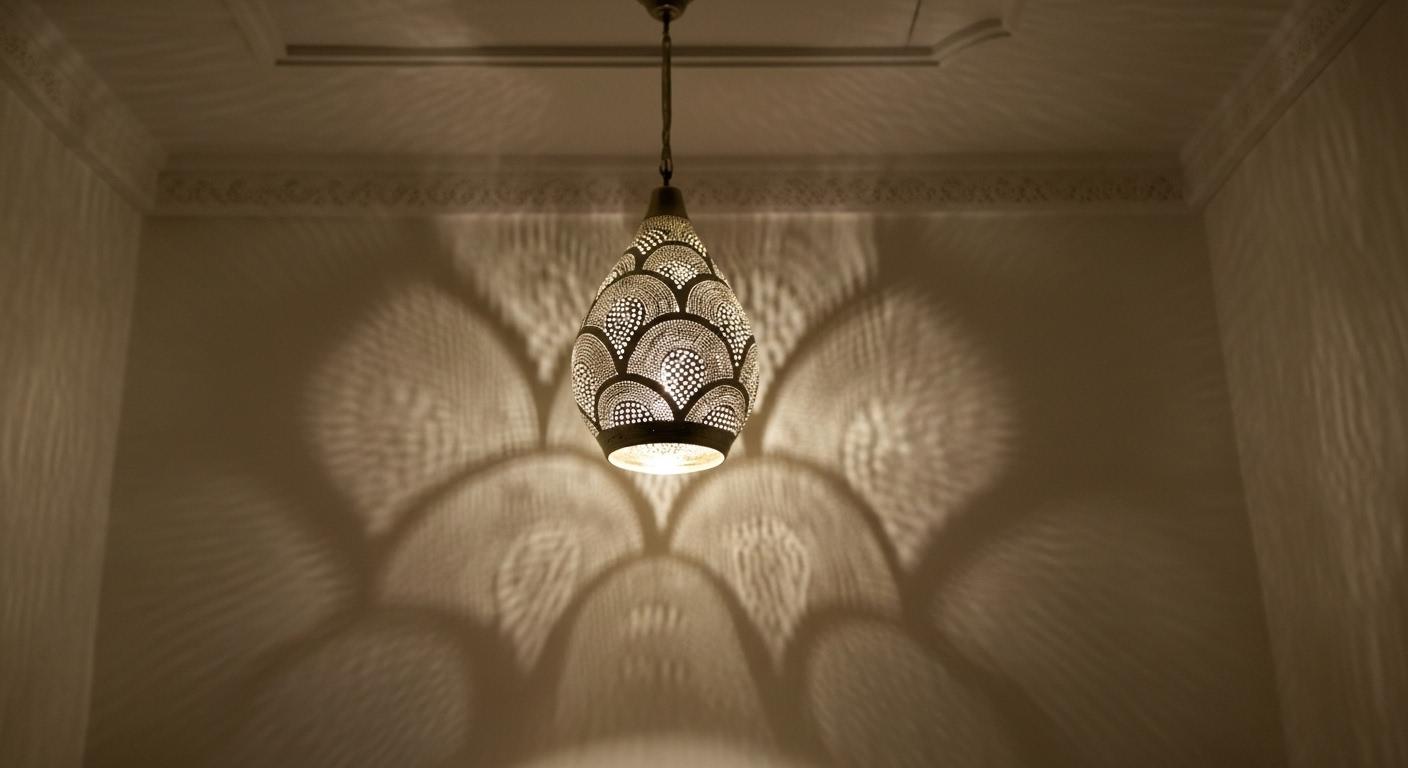 Moroccan Brass Pendant Light: Handmade Ceiling Lamp, New Home Decor