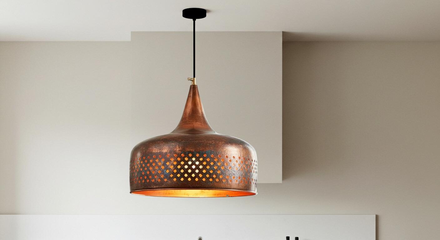 Farmhouse Hanging Ceiling Lamp, Handcrafted Copper Dome Lamp, Kitchen Island Lighting,Dome Pendant LAmp, Oxidized Copper Hanging Lamp
