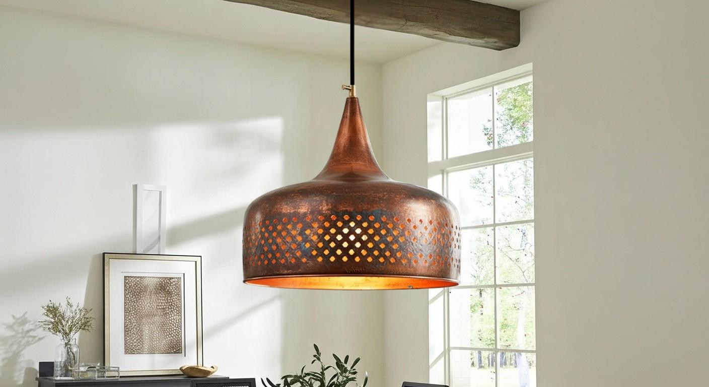 Farmhouse Hanging Ceiling Lamp, Handcrafted Copper Dome Lamp, Kitchen Island Lighting,Dome Pendant LAmp, Oxidized Copper Hanging Lamp