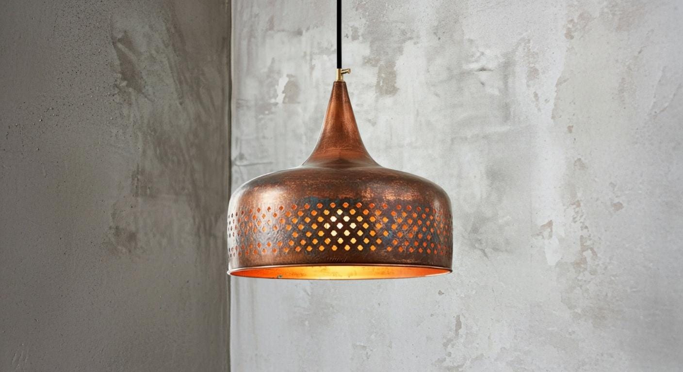 Farmhouse Hanging Ceiling Lamp, Handcrafted Copper Dome Lamp, Kitchen Island Lighting,Dome Pendant LAmp, Oxidized Copper Hanging Lamp