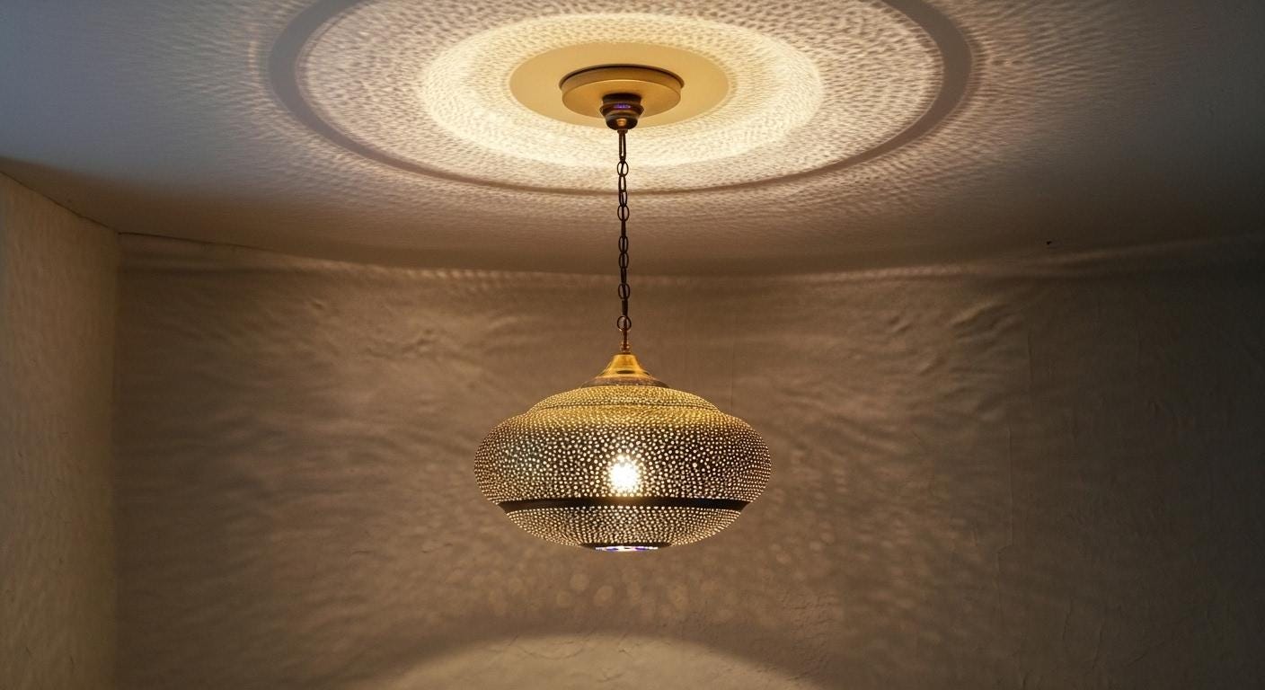 Moroccan Brass Pendant Light: Handmade Ceiling Lamp, New Home Decor