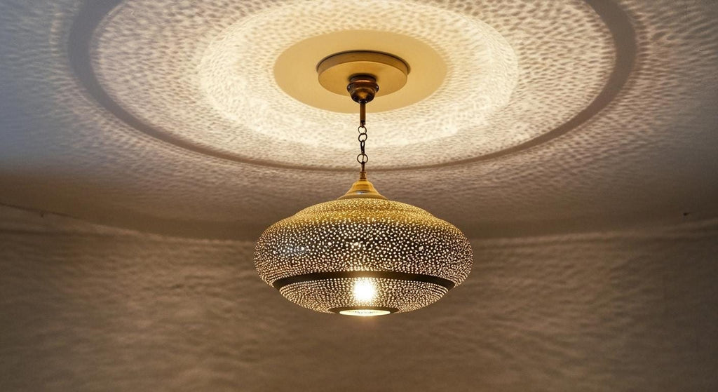 Moroccan Brass Pendant Light: Handmade Ceiling Lamp, New Home Decor