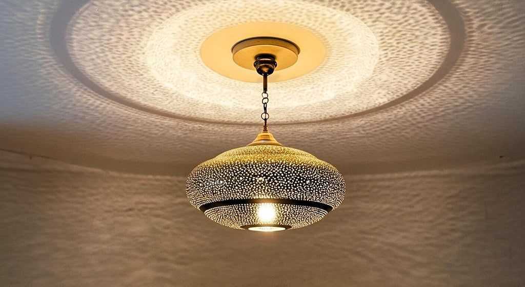 Moroccan Brass Pendant Light: Handmade Ceiling Lamp, New Home Decor
