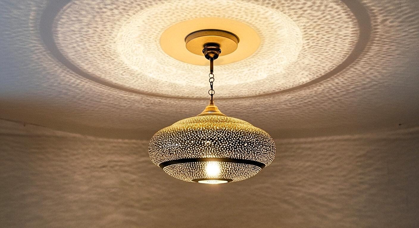 Moroccan Brass Pendant Light: Handmade Ceiling Lamp, New Home Decor