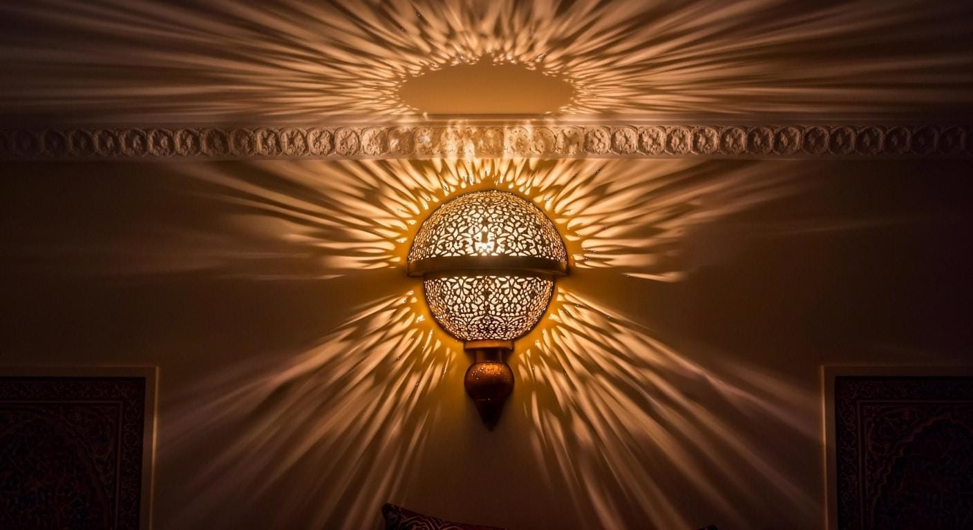 Handmade Moroccan Brass Wall Sconce , Handcrafted Wall Light Morocco lighting , brass wall lamp , Antique Morocco brass wall Light