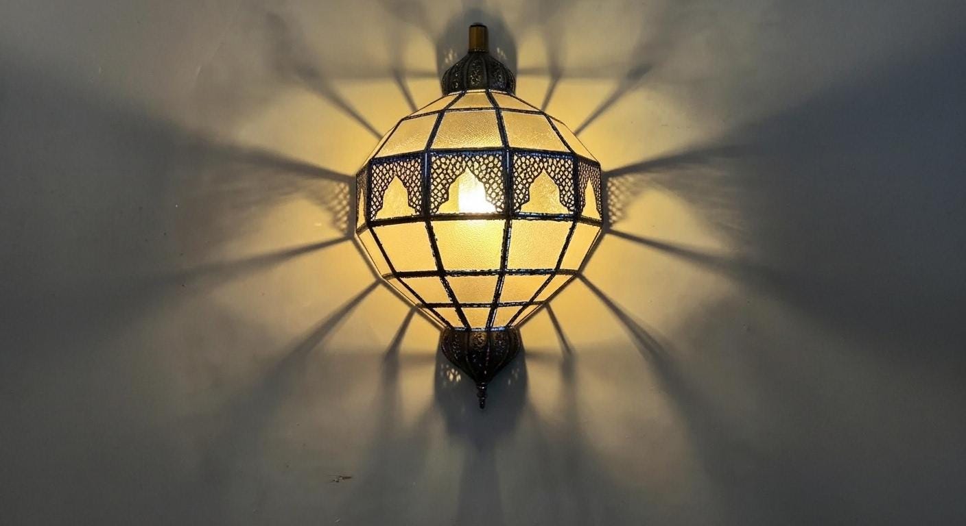 Handmade Moroccan Milk Glass Pendant Light, Brass Wall Sconce ,Vintage Glass Wall Lamp,Handmade Moroccan Brass Ceiling Light