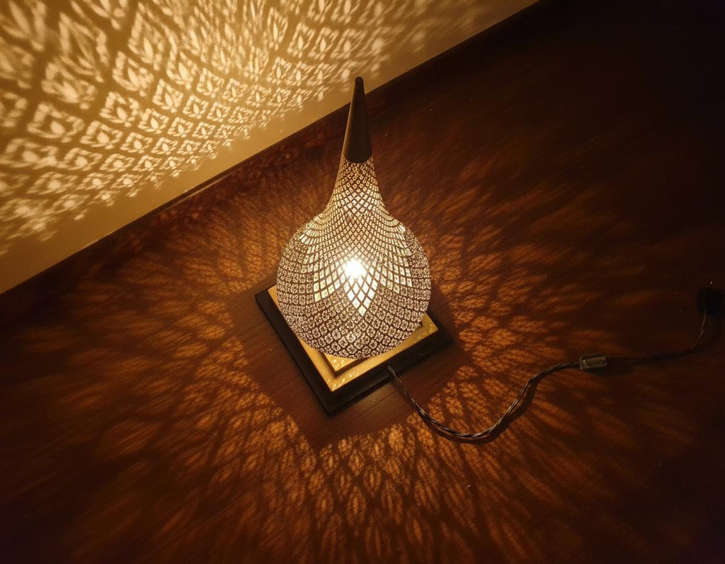 Moroccan Table Lamps  Handmade – Moroccan Brass Bedside Lamp Table – Boho Home Decor –  Moroccan night light, Handmade Gold lamp