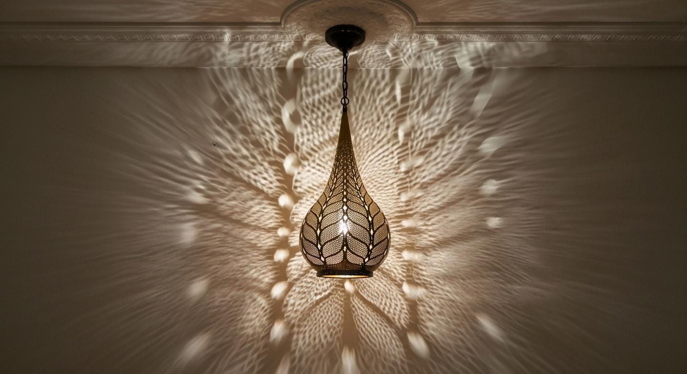 Brass Moroccan Pendant Light- Moroccan chandelier lighting - silver fixtures - Handmade Ceiling Lamp - copper ceiling lamp - pendant lights