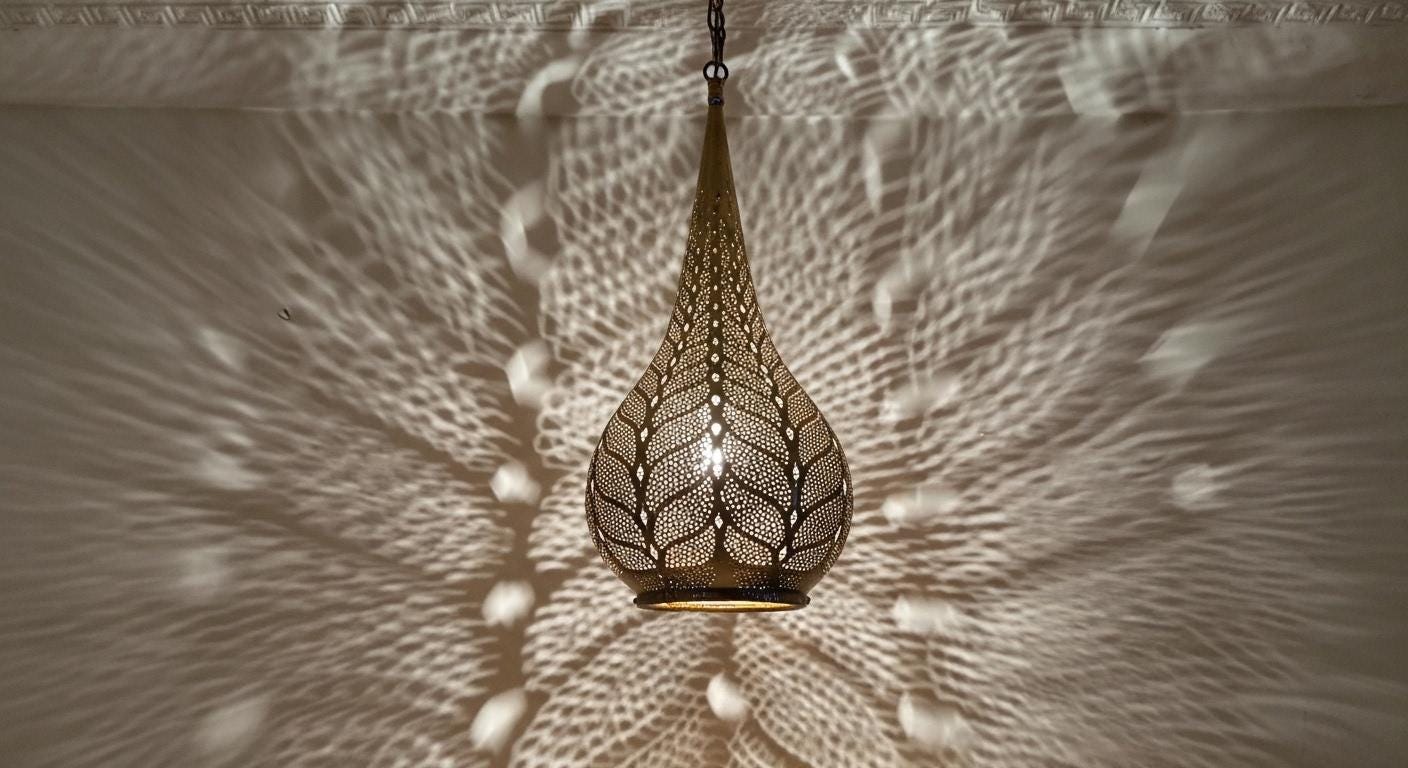 Brass Moroccan Pendant Light- Moroccan chandelier lighting - silver fixtures - Handmade Ceiling Lamp - copper ceiling lamp - pendant lights