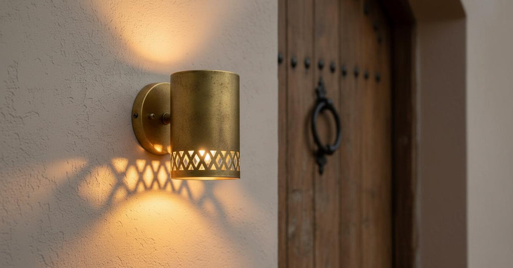 Handmade Hammered Wall Brass Light , Handcrafted Wall Sconce ,Copper Wall Sconce ,  Rustic Outdoor Cylinder Light , Handmade Wall Light ,