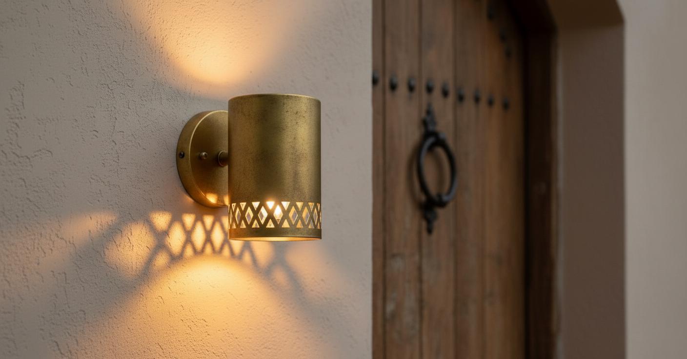 Handmade Hammered Wall Brass Light , Handcrafted Wall Sconce ,Copper Wall Sconce ,  Rustic Outdoor Cylinder Light , Handmade Wall Light ,