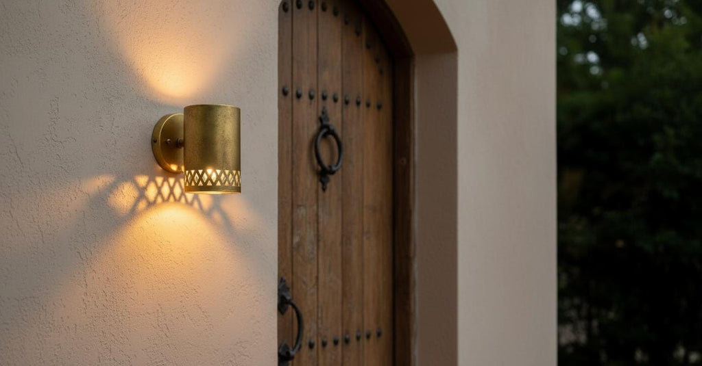 Handmade Hammered Wall Brass Light , Handcrafted Wall Sconce ,Copper Wall Sconce ,  Rustic Outdoor Cylinder Light , Handmade Wall Light ,