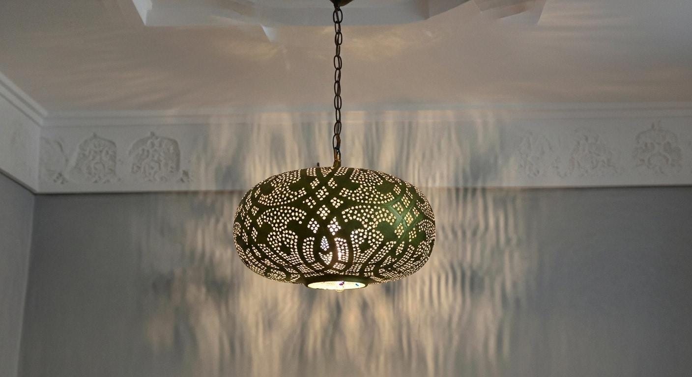 Handmade Moroccan Brass Pendant Lamp , Moroccan pendant fixtures , Hanging Lamp , Lampshades Lighting New Home Decor Lighting